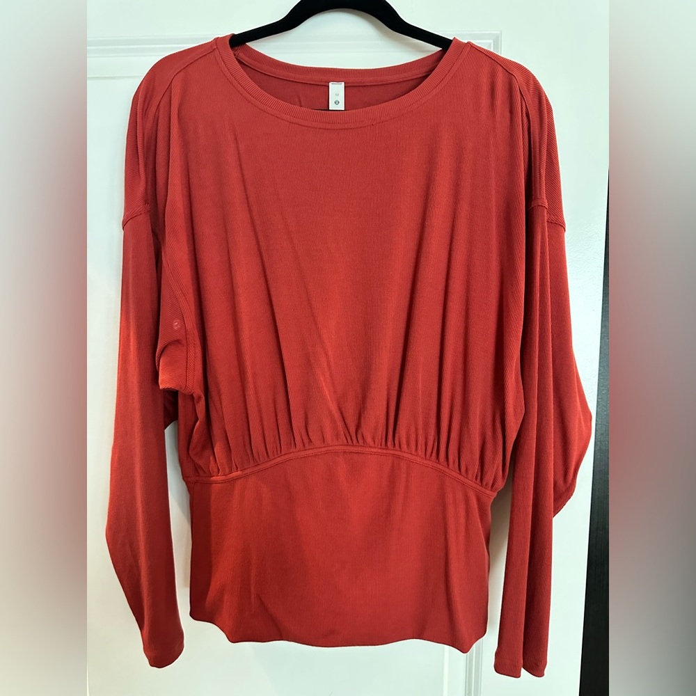 lululemon athletica Orange-Red Long Sleeve Top